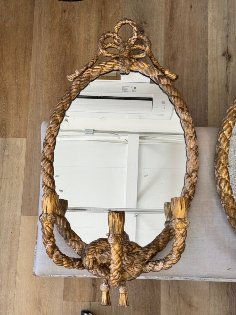 Stunning Pair of 19th Century English Rope Twist Mirrors by C. Nosoti - Helen Storey Antiques