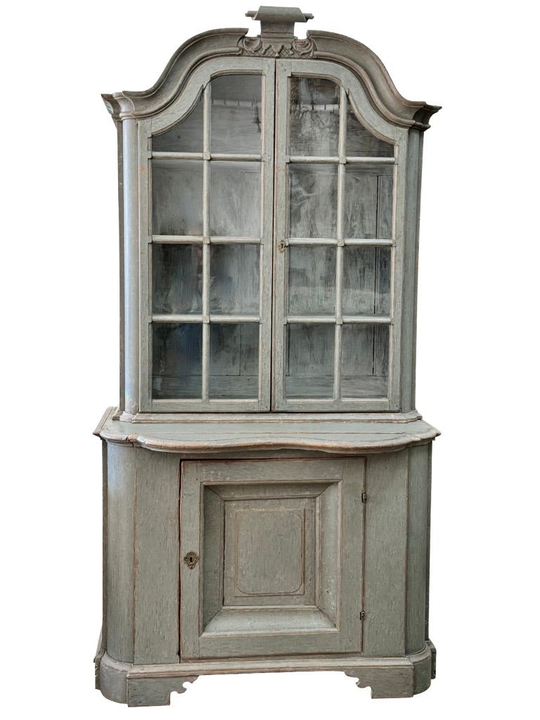 Swedish Blue Painted China Cabinet, circa 1800 - Helen Storey Antiques