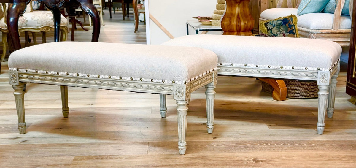 Swedish Gustavian Benches - Pair or Individual - Early 19th Century - late 18th Century - Helen Storey Antiques