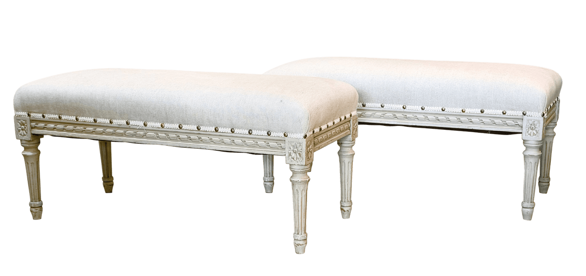 Swedish Gustavian Benches - Pair or Individual - Early 19th Century - late 18th Century - Helen Storey Antiques