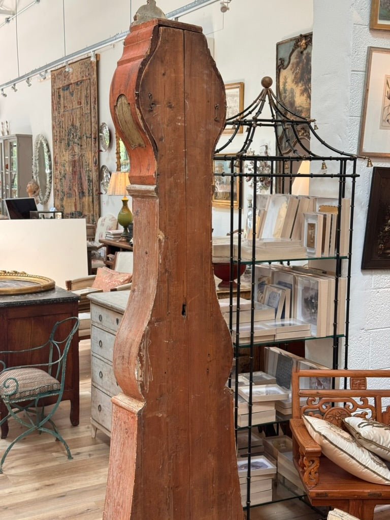 Swedish Mora clock have carving and elegant lyre - form case - Helen Storey Antiques