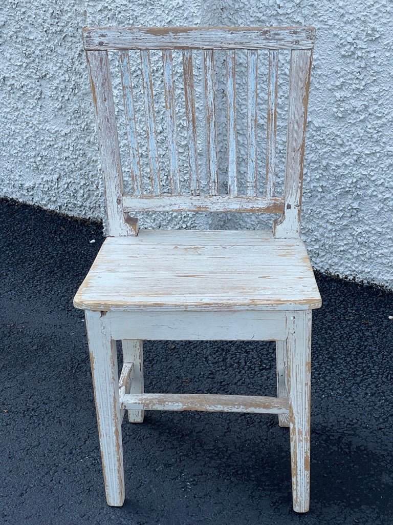 Swedish side chairs, white with blue accents, set of 4, 19th Century - Helen Storey Antiques