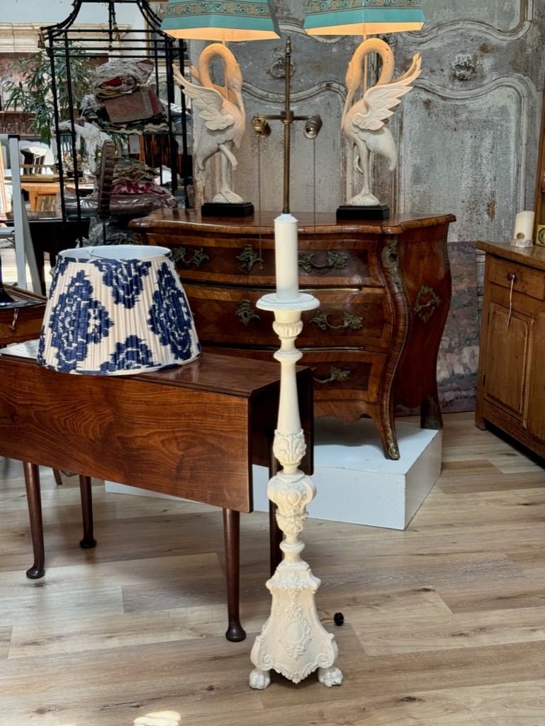 Tall 18th C. Pricket Stick Floor Lamp - Helen Storey Antiques