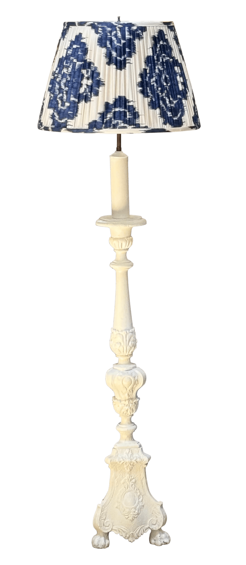 Tall 18th C. Pricket Stick Floor Lamp