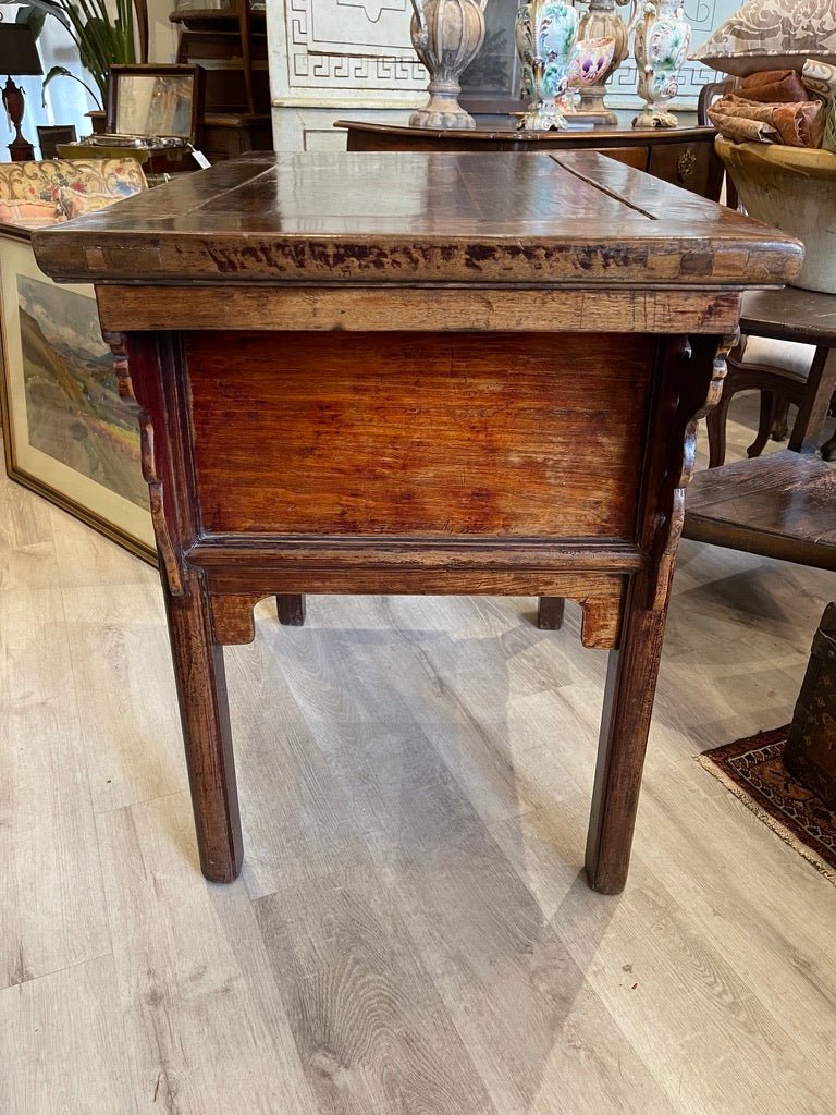 TEAKWOOD CHINESE CARVED CONSOLE TABLE - Helen Storey Antiques