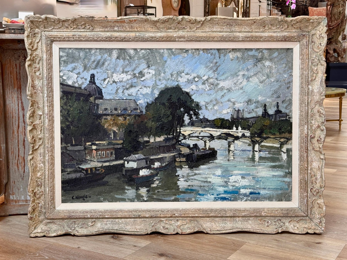 The Seine, Paris - Constantine Kluge, France, Large Oil on Canvas - Helen Storey Antiques