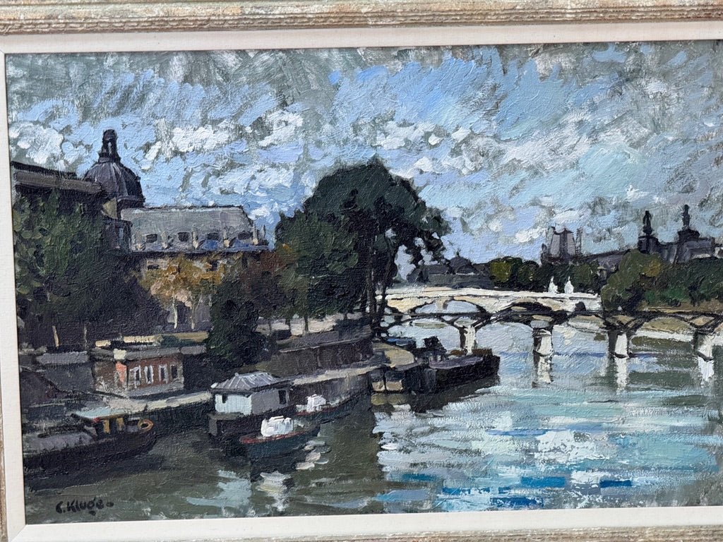 The Seine, Paris - Constantine Kluge, France, Large Oil on Canvas - Helen Storey Antiques