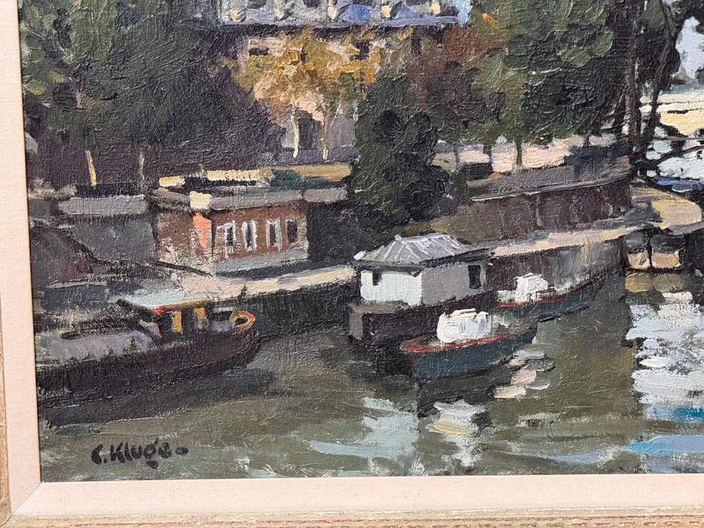 The Seine, Paris - Constantine Kluge, France, Large Oil on Canvas - Helen Storey Antiques