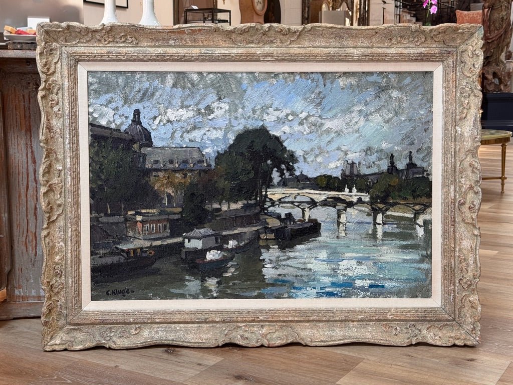 The Seine, Paris - Constantine Kluge, France, Large Oil on Canvas - Helen Storey Antiques