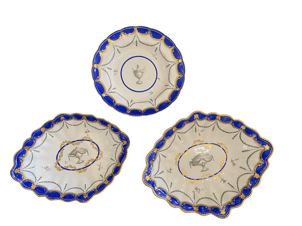 THREE CHELSEA - DERBY PORCELAIN PIECES - Helen Storey Antiques