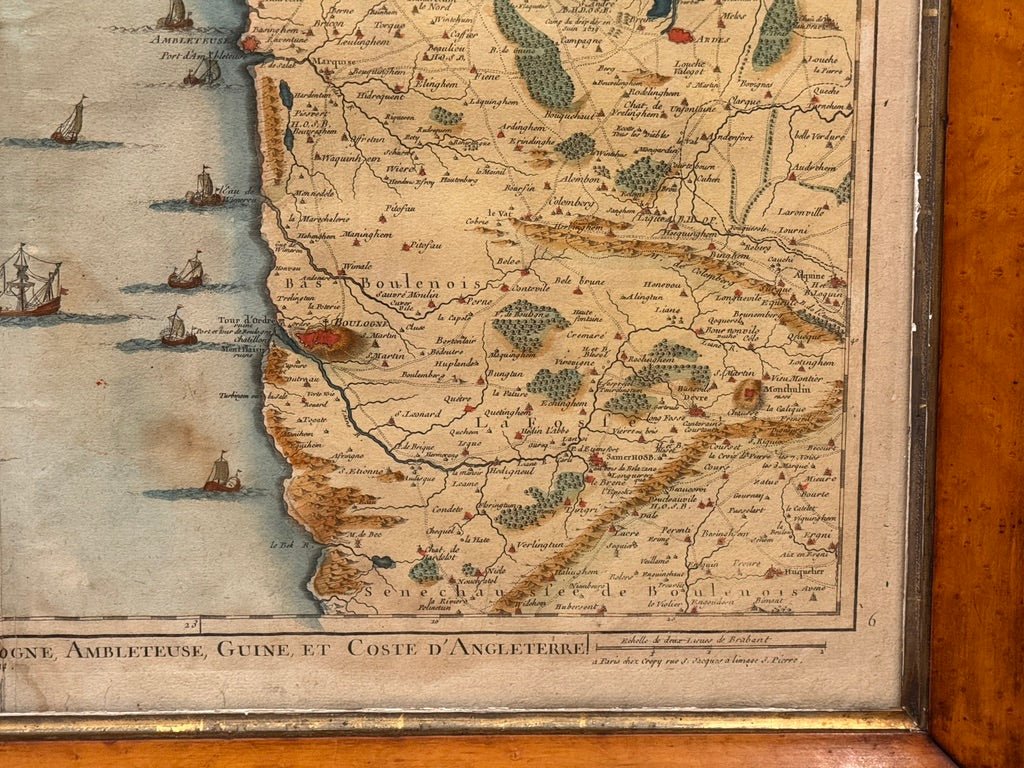 Three framed 18th C. Nautical maps of France, Harrewijn, Fricx - Helen Storey Antiques