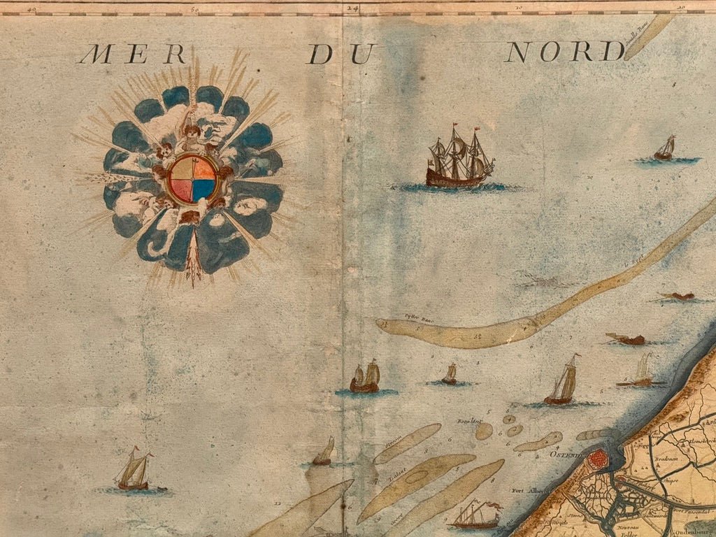 Three framed 18th C. Nautical maps of France, Harrewijn, Fricx - Helen Storey Antiques