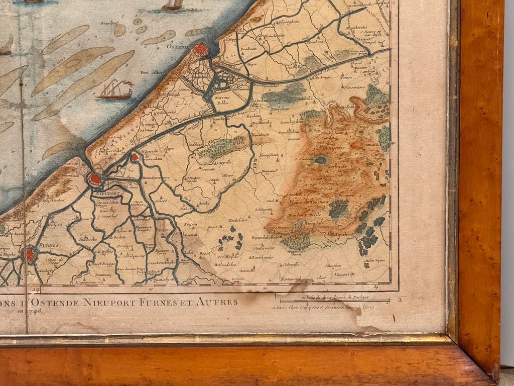 Three framed 18th C. Nautical maps of France, Harrewijn, Fricx - Helen Storey Antiques