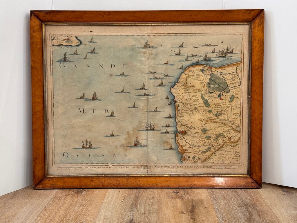 Three framed 18th C. Nautical maps of France, Harrewijn, Fricx - Helen Storey Antiques