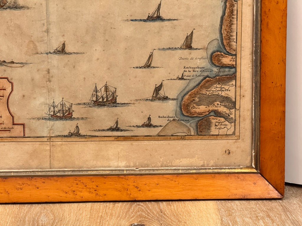 Three framed 18th C. Nautical maps of France, Harrewijn, Fricx - Helen Storey Antiques