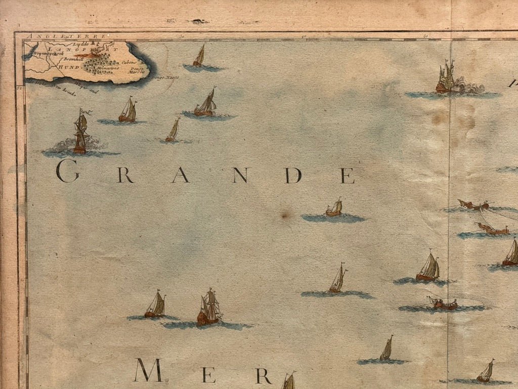 Three framed 18th C. Nautical maps of France, Harrewijn, Fricx - Helen Storey Antiques