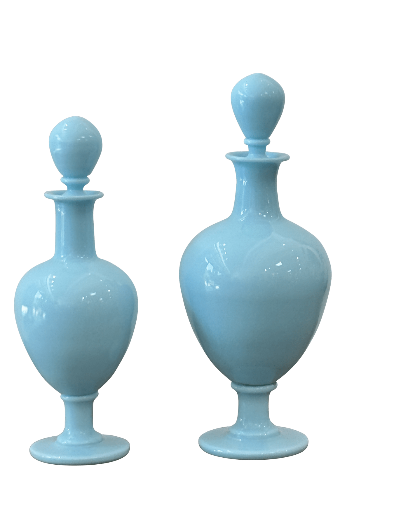 Two 19th Century French blue opaline apothecary bottles