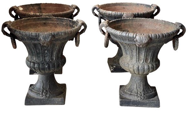 Two Art Deco Urn Form Iron Planters - Helen Storey Antiques