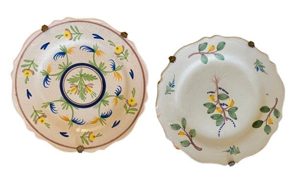 Two Charming 18th Century French Faience Plates - Helen Storey Antiques