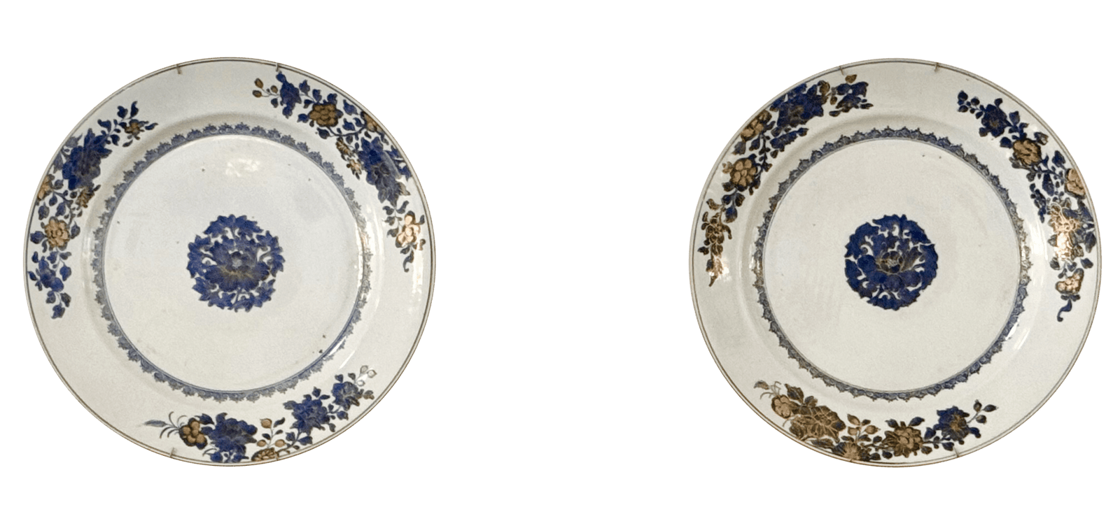 Two Large 18th Century Chinese Export Porcelain Chargers