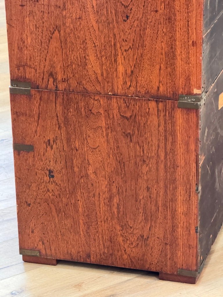 Two Part English Campaign Chest , 19th Century - Helen Storey Antiques