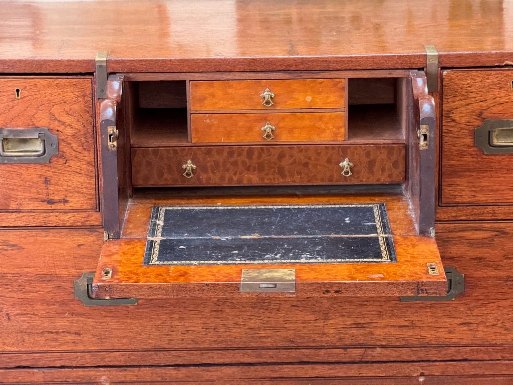 Two Part English Campaign Chest , 19th Century - Helen Storey Antiques