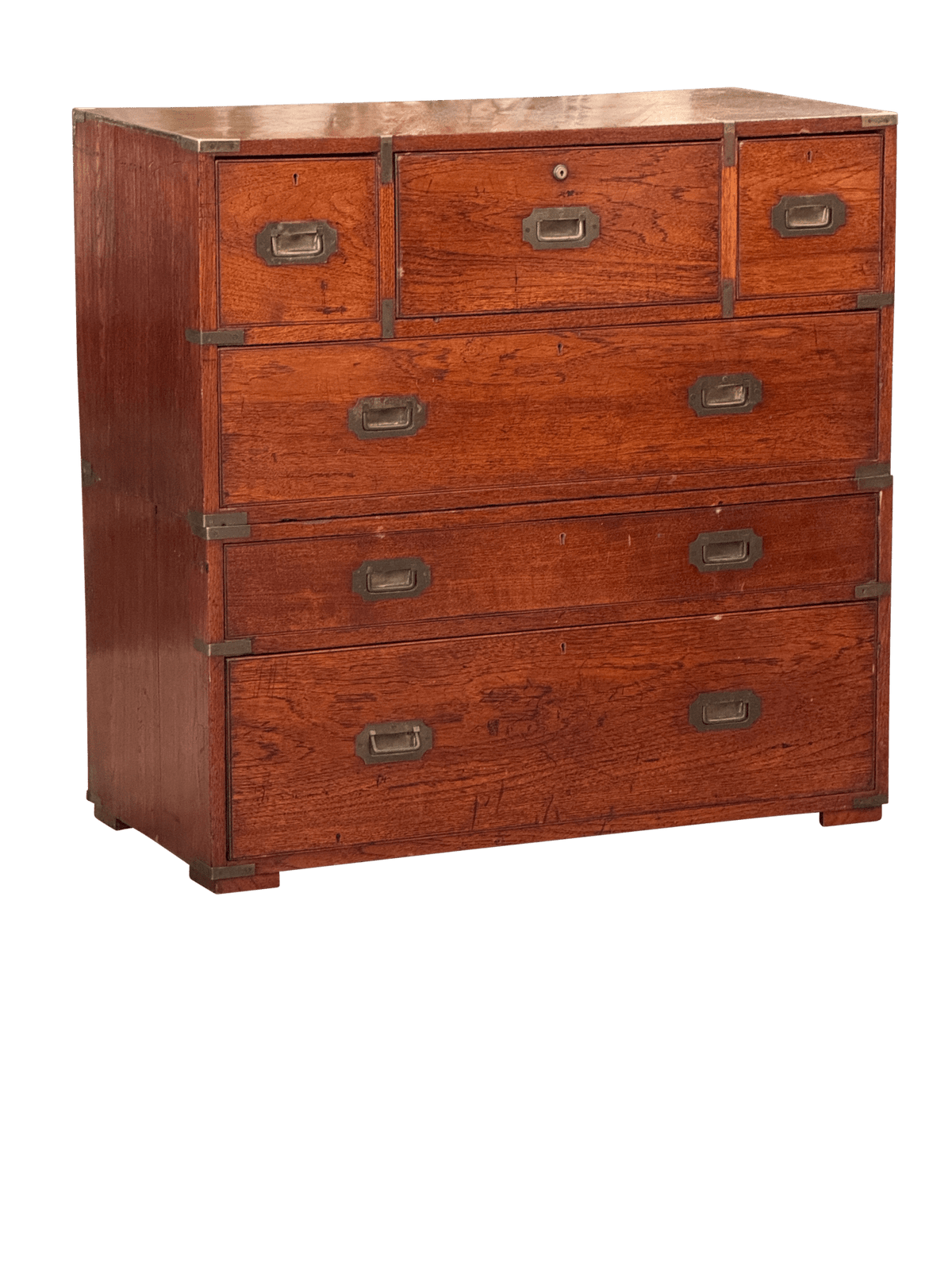 Two Part English Campaign Chest , 19th Century - Helen Storey Antiques
