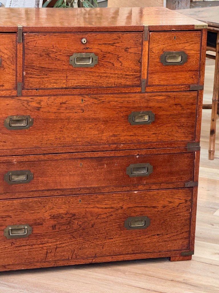 Two Part English Campaign Chest , 19th Century - Helen Storey Antiques
