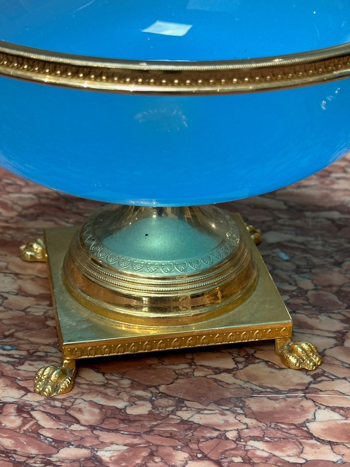 Two - Piece set of French Blue Opaline, c. 1860, Likely Palais Royale - Helen Storey Antiques