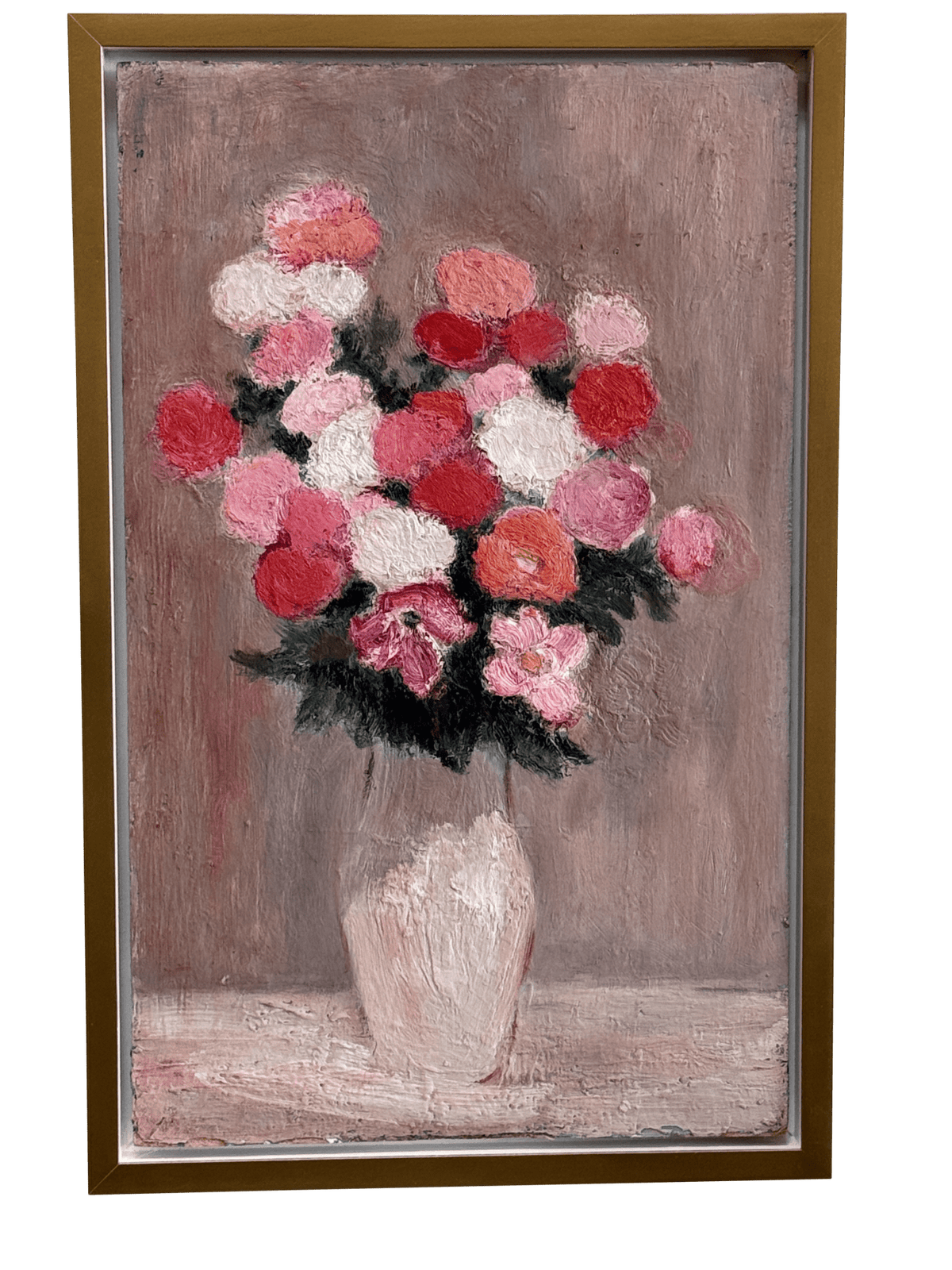 Un bouquet de fleurs, oil on board, by Anna Costa (1922 - 2022) France - Helen Storey Antiques
