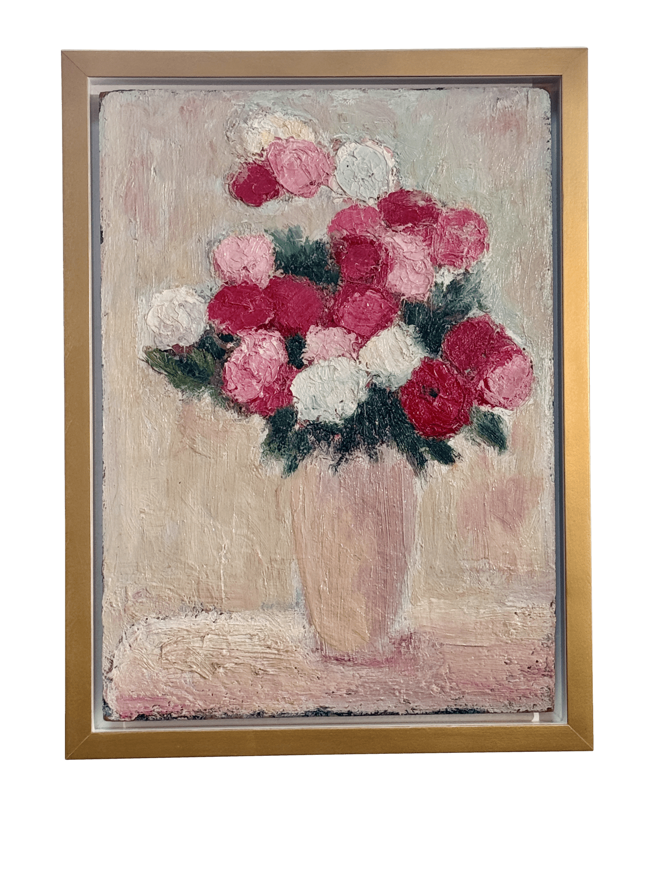 Un bouquet de fleurs, oil on board, by Anna Costa (1922-2022) France