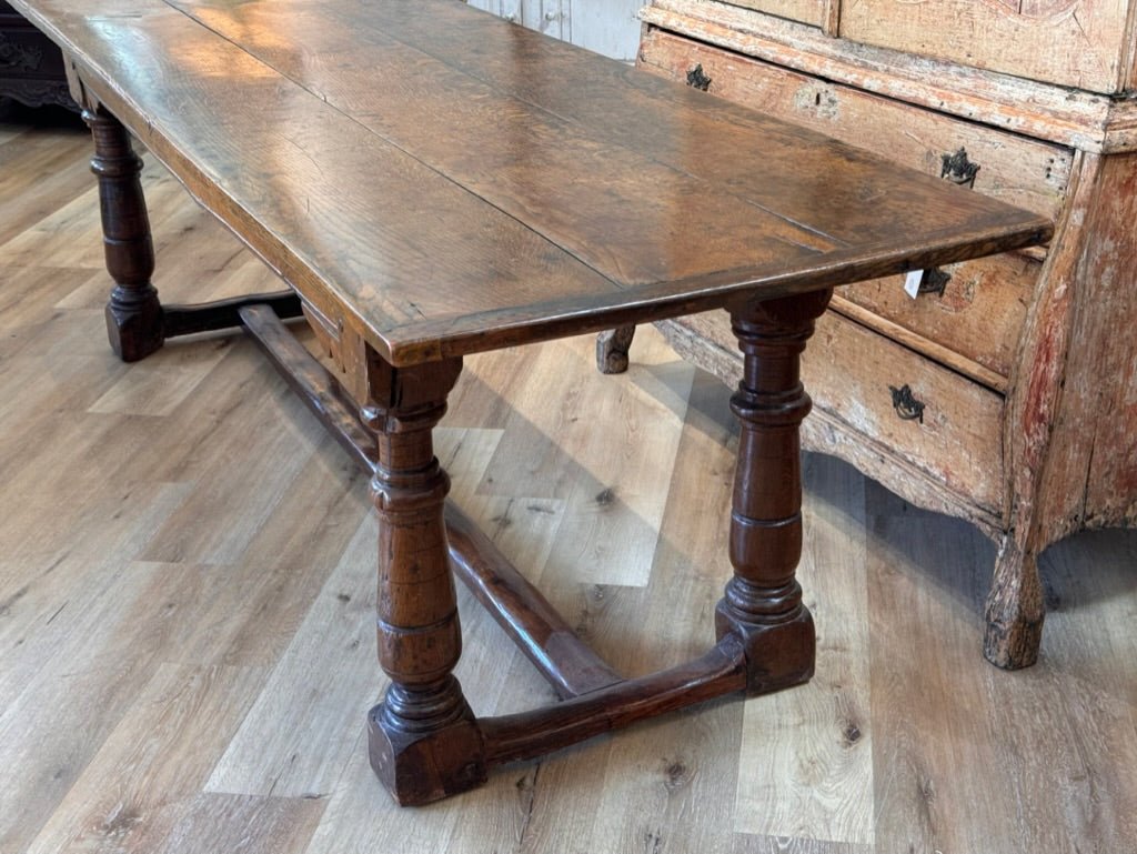 Very fine Early English carved oak dining table - Helen Storey Antiques