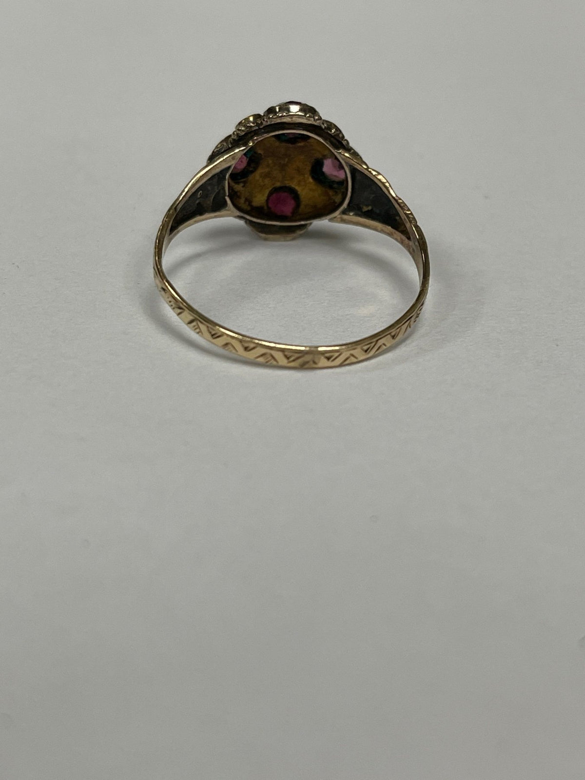 Victorian 12k Gold &amp; Garnet Ring - Helen Storey Antiques