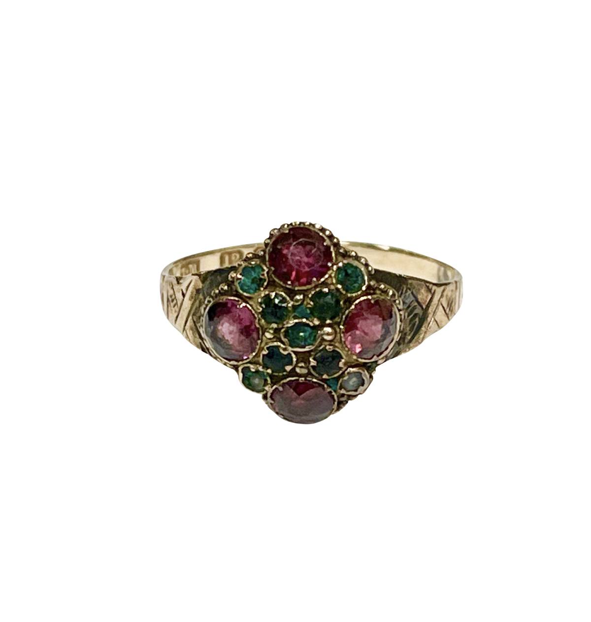 Victorian 12k Gold & Garnet Ring