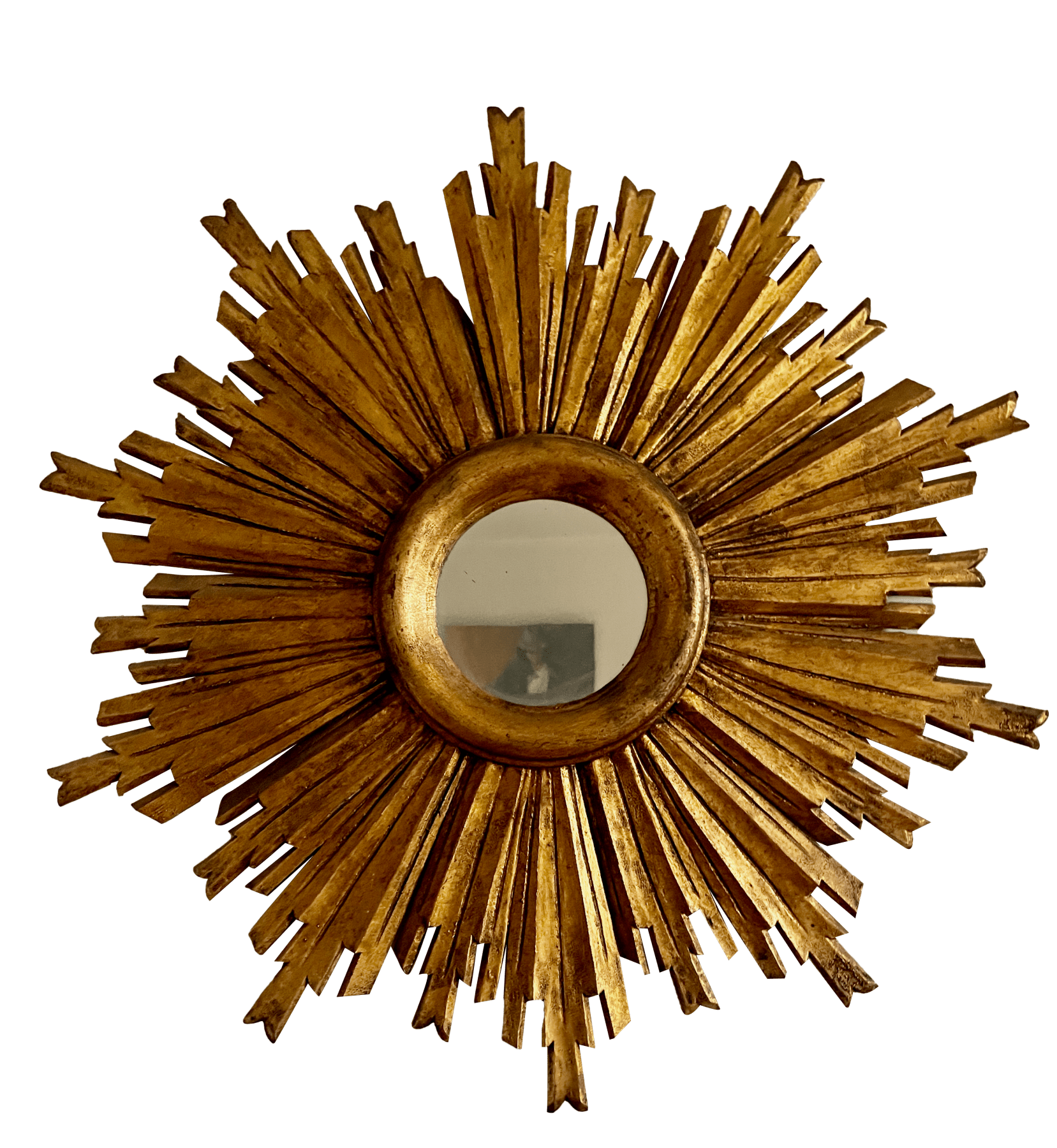 Vintage Carved & Gilded Starburst Mirror