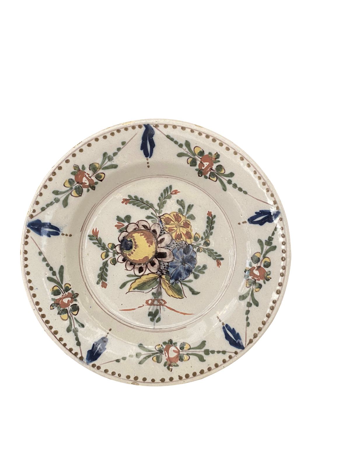 18th Century Dutch Delft Polychrome plate