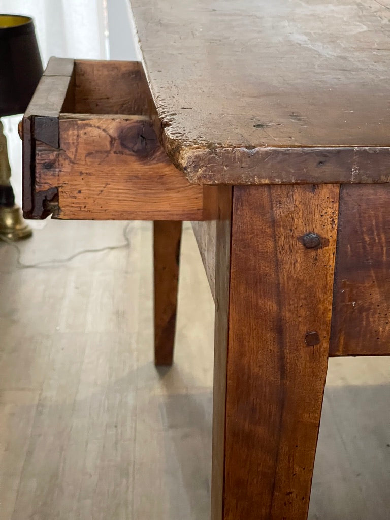 Small French Provincial Walnut Farm Table, Late 18th-19th Century