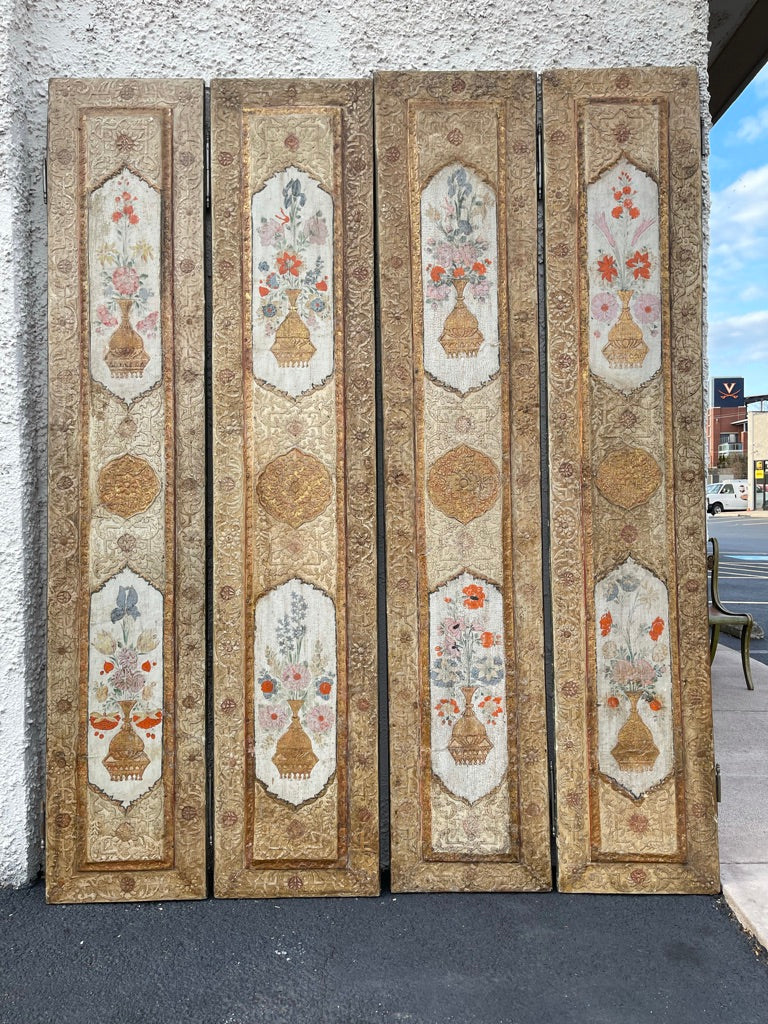 18th Century Painted Panels, Gilt and Polychrome Screen