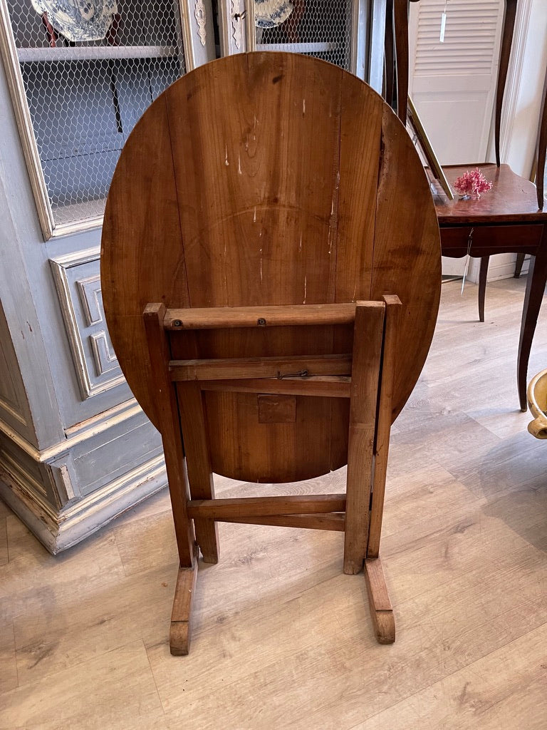 FRENCH PROVINCIAL OVAL TILT-TOP WINE TASTING TABLE