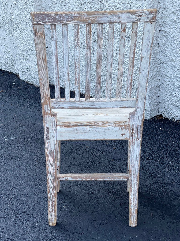 Swedish side chairs, white with blue accents, set of 4, 19th Century