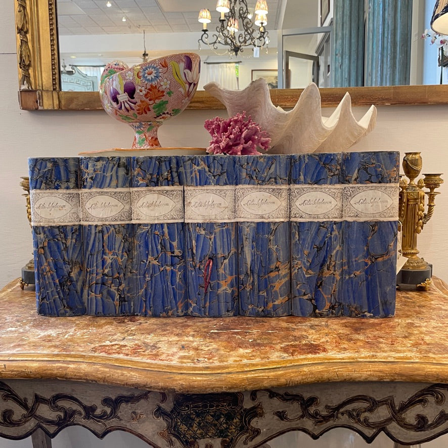 19th Century Italian Blue Faux Book Box