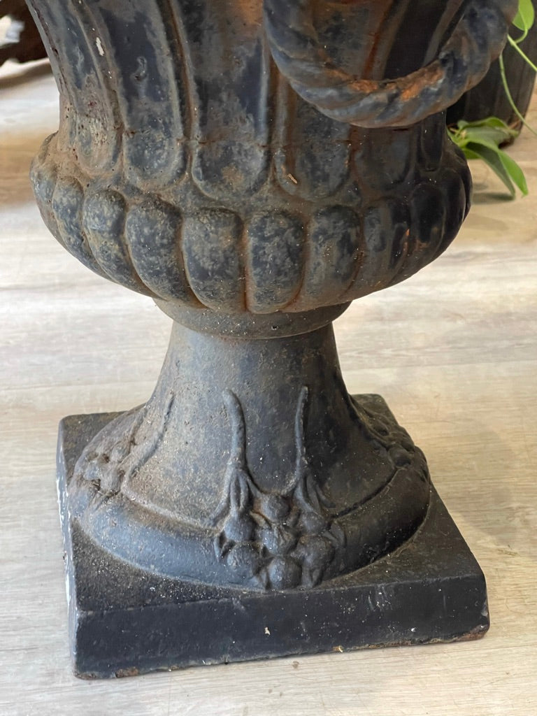 Two Art Deco Urn Form Iron Planters