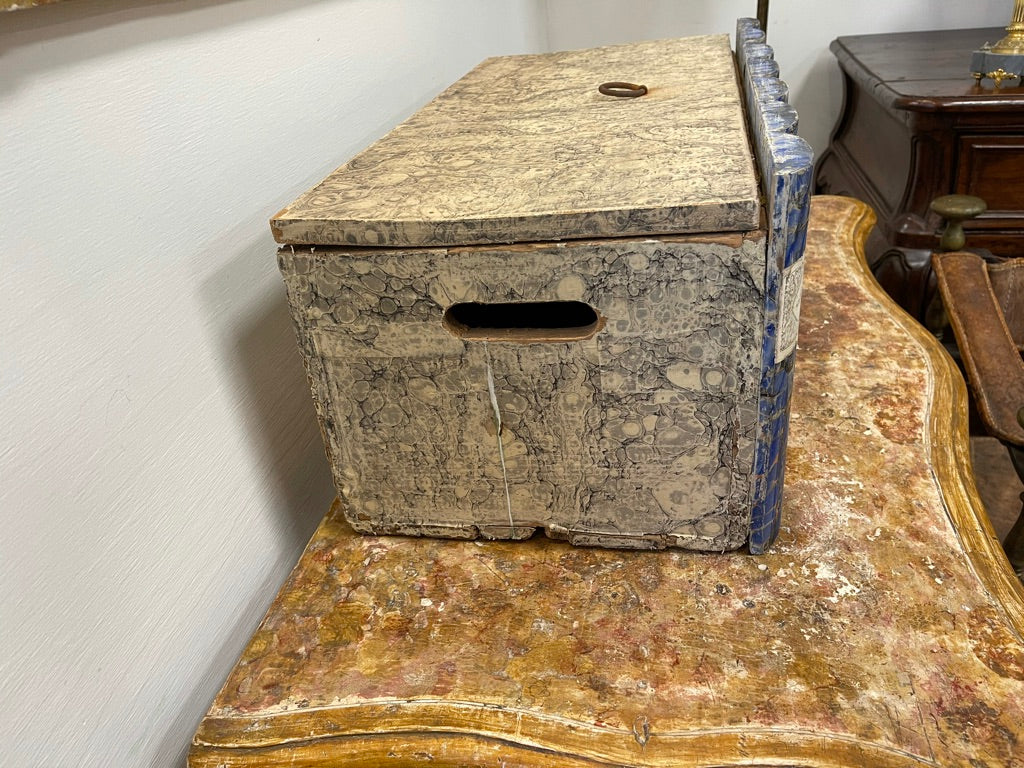 19th Century Italian Blue Faux Book Box