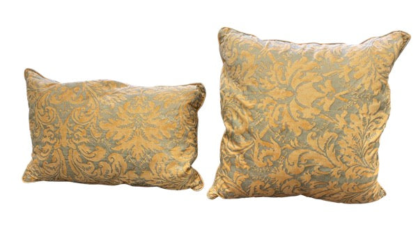 AMBER/PEACH &amp; GOLD COTTON FORTUNY PILLOW