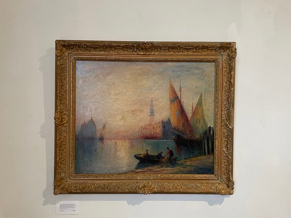 Henry Bogert Venice Scene, Framed Oil on Panel