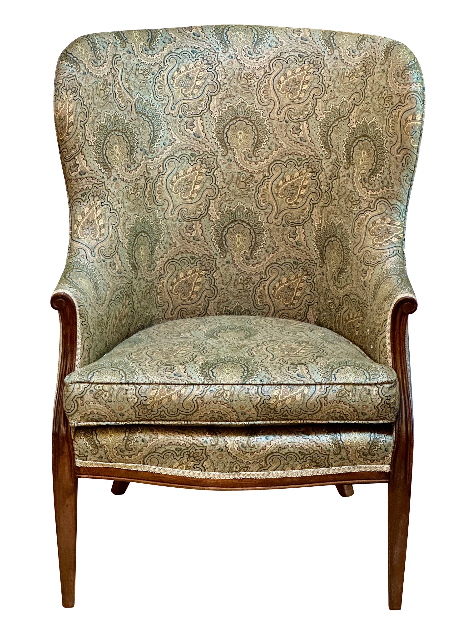 19th Century English George III Mahogany Barrel Chair