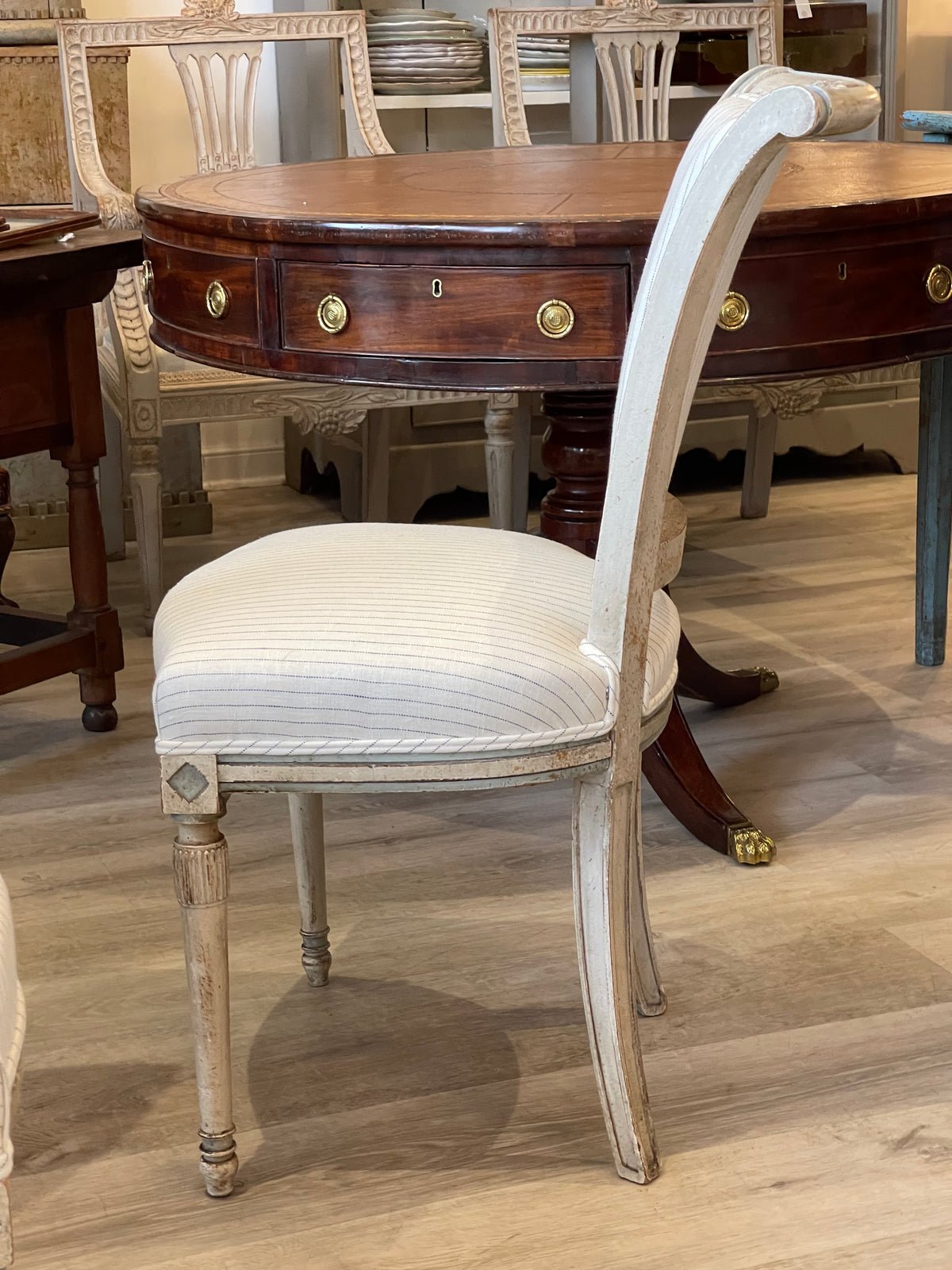 SET OF SIX FRENCH DIRECTOIRE DINING CHAIRS