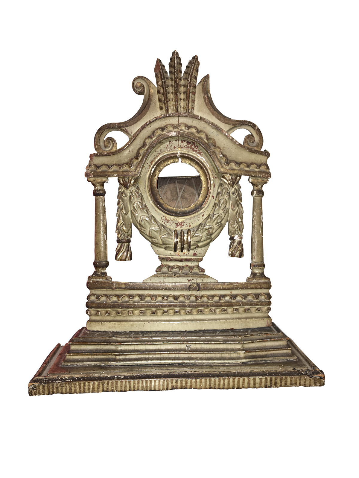 Pocket Watch Stand - 18th century French, Carved Polychrome - Helen Storey Antiques