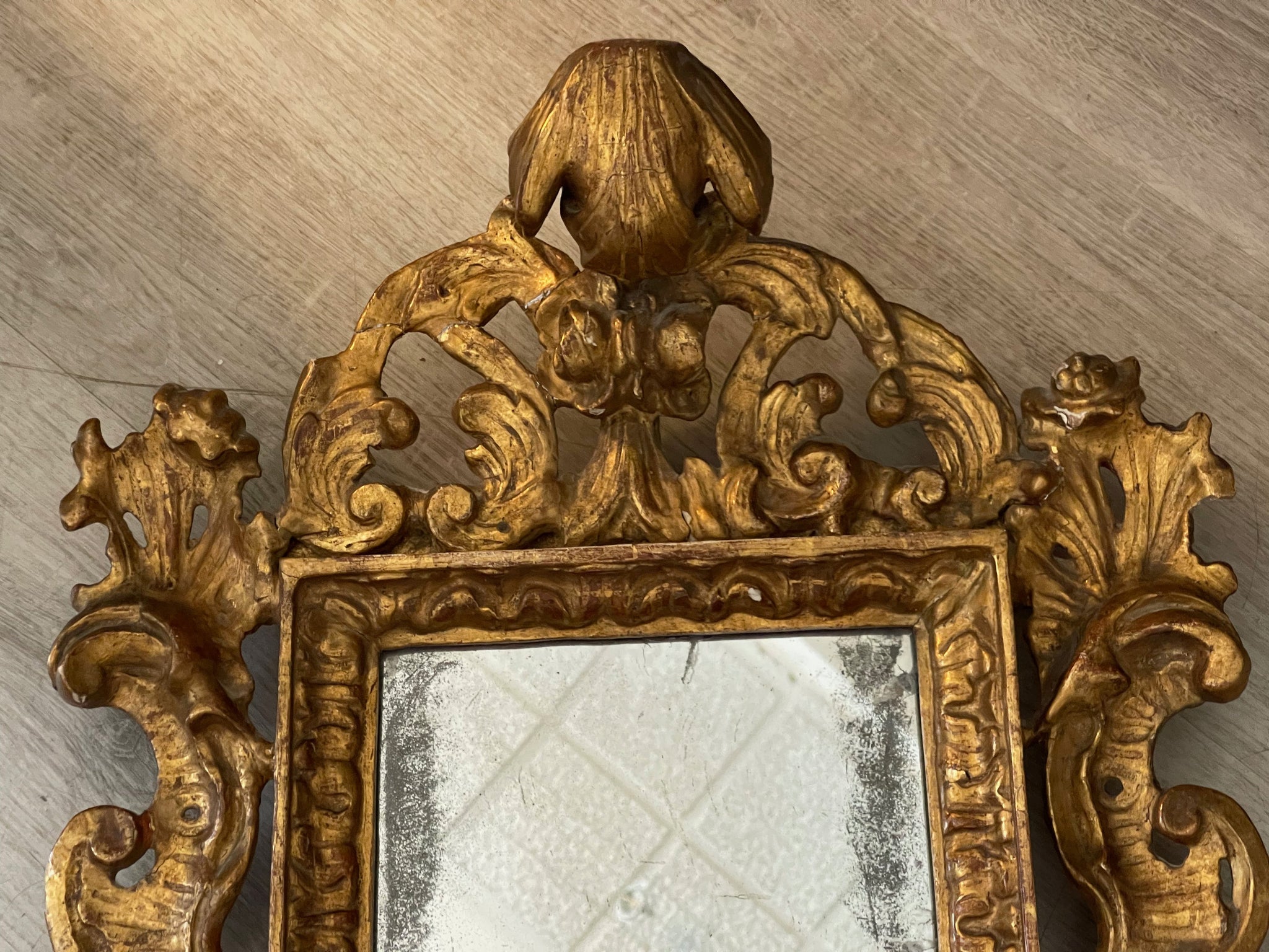 19th Century Louis Philippe Gilded Silver Leafed Mirror - Helen Storey  Antiques