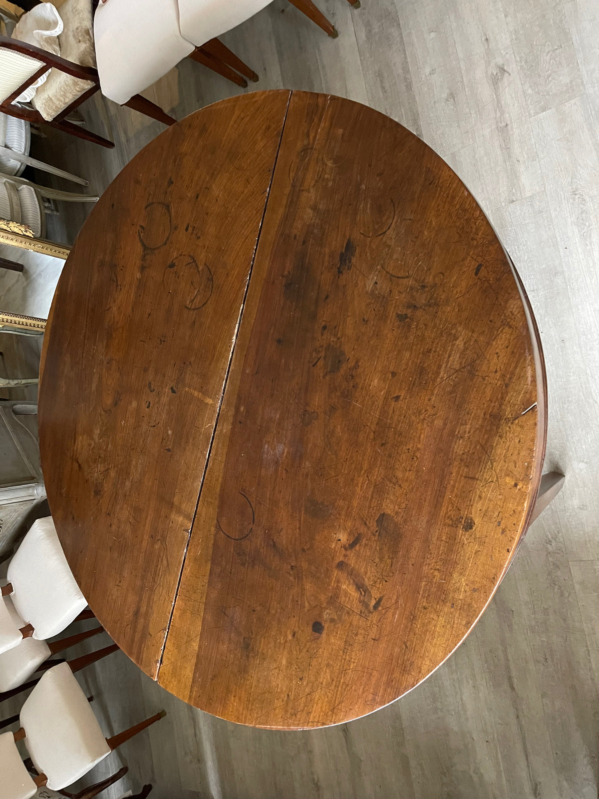 Large 18th Century Italian Walnut Round Table
